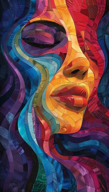 Vibrant Stripes, an artwork on view at Hair Studio & Gallery