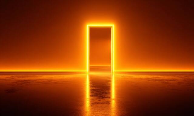 Neon Threshold, an artwork on view at Hair Studio & Gallery