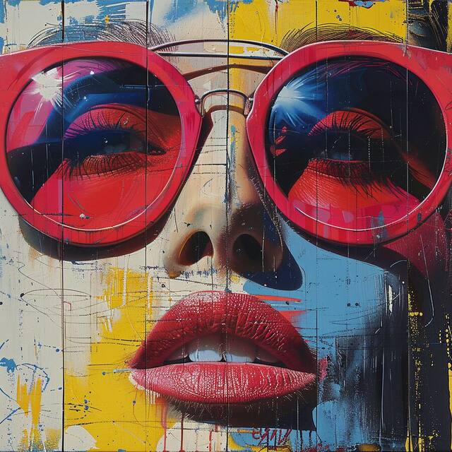 Red Sunglasses, an artwork on view at Hair Studio & Gallery