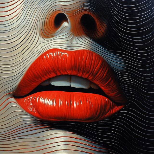 Recursive Lips, an artwork on view at Hair Studio & Gallery